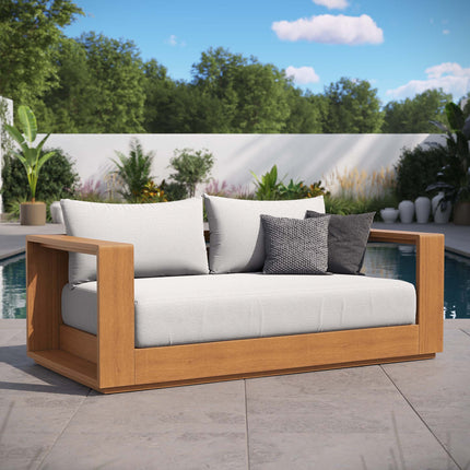 Modway EEI-6783 Tahoe Acacia Wood Outdoor Patio Acacia Wood Loveseat - Plaza Home Decor