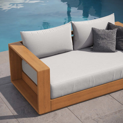 Modway EEI-6783 Tahoe Acacia Wood Outdoor Patio Acacia Wood Loveseat - Plaza Home Decor