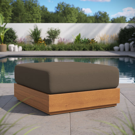 Modway EEI-6785 Tahoe Outdoor Patio Acacia Wood Ottoman - Plaza Home Decor