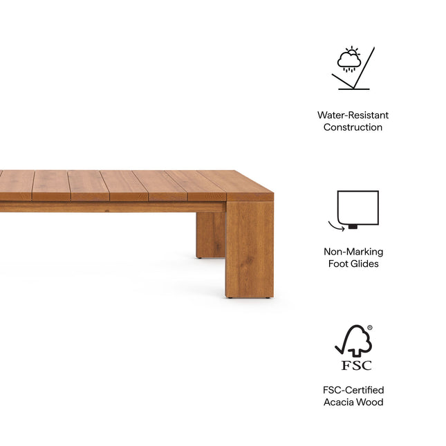 Modway EEI-6786 Tahoe Outdoor Patio Acacia Wood Coffee Table - Plaza Home Decor
