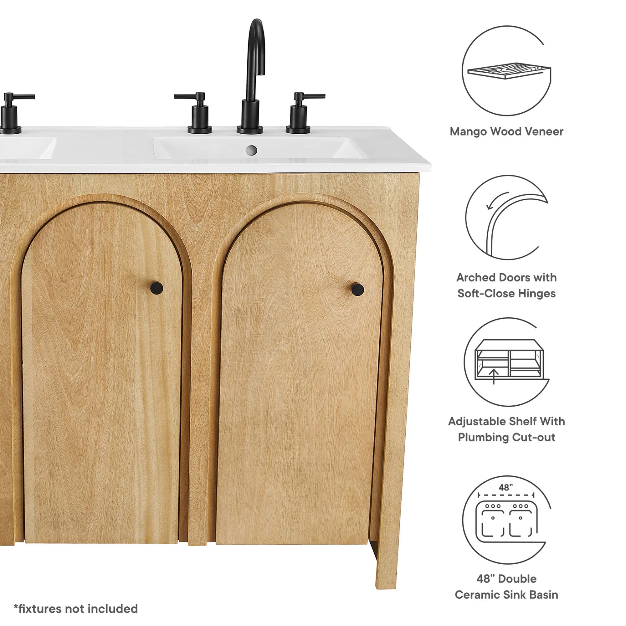 Modway EEI-6792 Appia 48" Double Sink Bathroom Vanity Modway