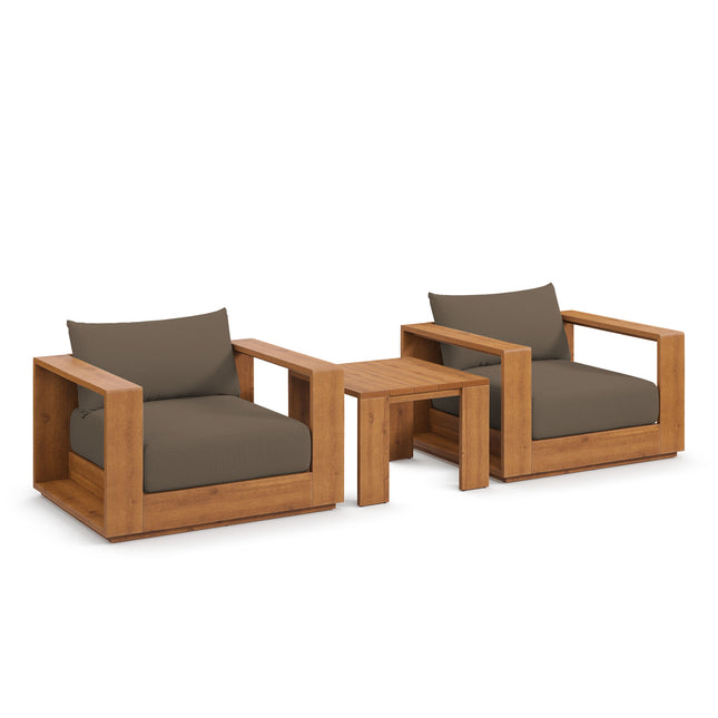 Modway EEI-6798 Tahoe 3-Piece Outdoor Patio Acacia Wood Furniture Set - Plaza Home Decor