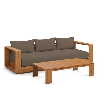 Modway EEI-6799 Tahoe 2-Piece Outdoor Patio Acacia Wood Sofa and Coffee Table Set - Plaza Home Decor