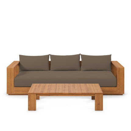 Modway EEI-6799 Tahoe 2-Piece Outdoor Patio Acacia Wood Sofa and Coffee Table Set - Plaza Home Decor