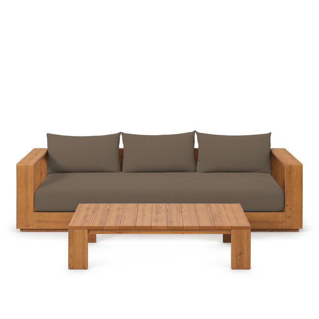 Modway EEI-6799 Tahoe 2-Piece Outdoor Patio Acacia Wood Sofa and Coffee Table Set - Plaza Home Decor