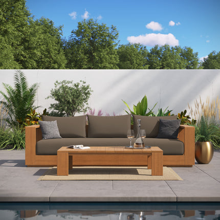 Modway EEI-6799 Tahoe 2-Piece Outdoor Patio Acacia Wood Sofa and Coffee Table Set - Plaza Home Decor