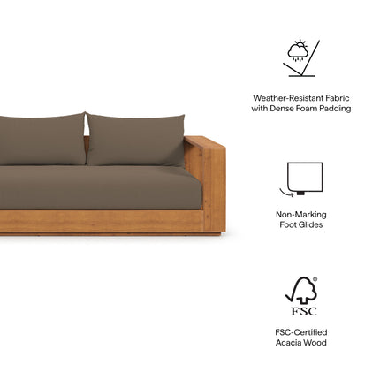Modway EEI-6799 Tahoe 2-Piece Outdoor Patio Acacia Wood Sofa and Coffee Table Set - Plaza Home Decor