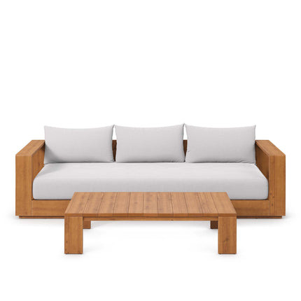Modway EEI-6799 Tahoe 2-Piece Outdoor Patio Acacia Wood Sofa and Coffee Table Set - Plaza Home Decor