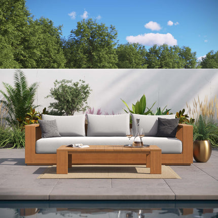Modway EEI-6799 Tahoe 2-Piece Outdoor Patio Acacia Wood Sofa and Coffee Table Set - Plaza Home Decor
