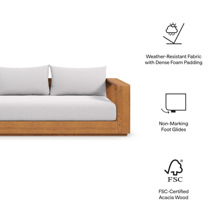 Modway EEI-6799 Tahoe 2-Piece Outdoor Patio Acacia Wood Sofa and Coffee Table Set - Plaza Home Decor