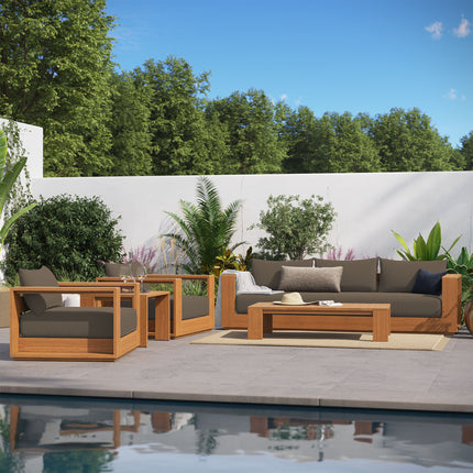 Modway EEI-6801 Tahoe 5-Piece Outdoor Patio Acacia Wood Furniture Set - Plaza Home Decor