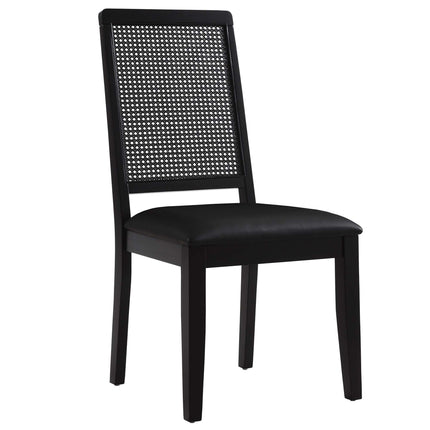 Modway EEI-6802 Arlo Vegan Leather Upholstered Faux Rattan and Wood Dining Side Chairs Set of 2 Modway