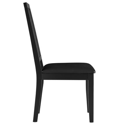 Modway EEI-6802 Arlo Vegan Leather Upholstered Faux Rattan and Wood Dining Side Chairs Set of 2 Modway