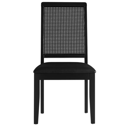 Modway EEI-6802 Arlo Vegan Leather Upholstered Faux Rattan and Wood Dining Side Chairs Set of 2 Modway