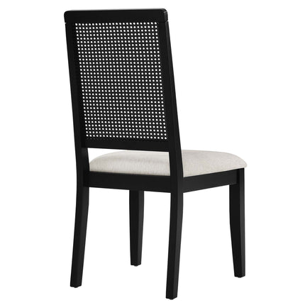 Modway EEI-6803 Arlo Faux Rattan and Wood Dining Side Chairs Set of 2 Modway