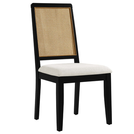 Modway EEI-6803 Arlo Faux Rattan and Wood Dining Side Chairs Set of 2 Modway
