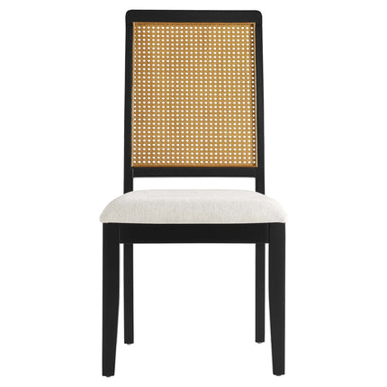 Modway EEI-6803 Arlo Faux Rattan and Wood Dining Side Chairs Set of 2 Modway