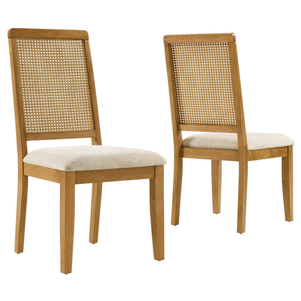 Modway EEI-6803 Arlo Faux Rattan and Wood Dining Side Chairs Set of 2 Modway