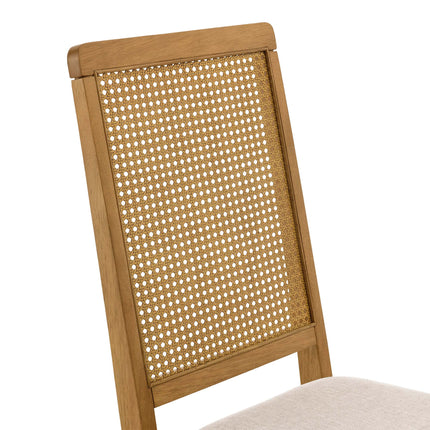 Modway EEI-6803 Arlo Faux Rattan and Wood Dining Side Chairs Set of 2 Modway