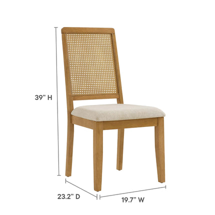 Modway EEI-6803 Arlo Faux Rattan and Wood Dining Side Chairs Set of 2 Modway