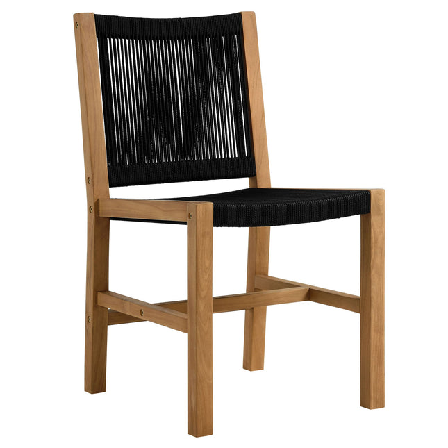 Modway EEI-6934 Vienna 5-Piece Outdoor Patio Teak and Rope Dining Set with Armless Chairs Modway