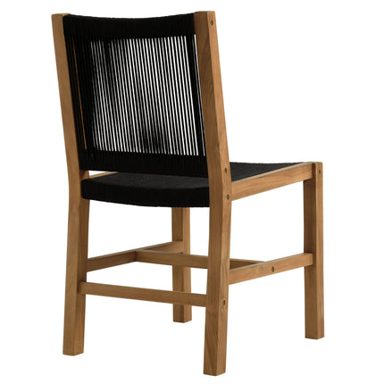 Modway EEI-6805 Vienna Outdoor Patio Teak and Rope Armless Dining Chairs Set of 2 Modway