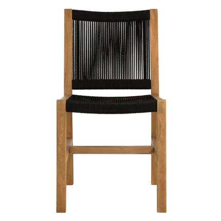 Modway EEI-6805 Vienna Outdoor Patio Teak and Rope Armless Dining Chairs Set of 2 Modway