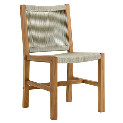 Modway EEI-6927 Vienna 7-Piece Outdoor Patio Teak and Rope Dining Set with Armless Chairs Modway