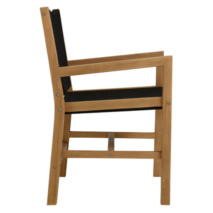 Modway EEI-6806 Vienna Outdoor Patio Teak and Rope Dining Armchairs Set of 2 Modway