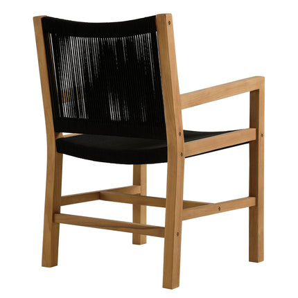 Modway EEI-6806 Vienna Outdoor Patio Teak and Rope Dining Armchairs Set of 2 Modway