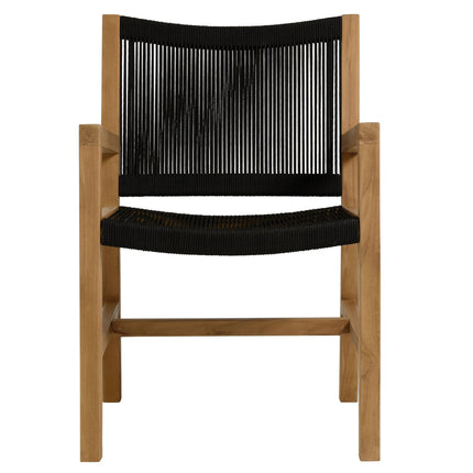 Modway EEI-6940 Vienna 3-Piece Outdoor Patio Teak and Rope Dining Set with Armchairs Modway