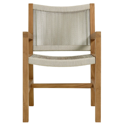 Modway EEI-6806 Vienna Outdoor Patio Teak and Rope Dining Armchairs Set of 2 Modway