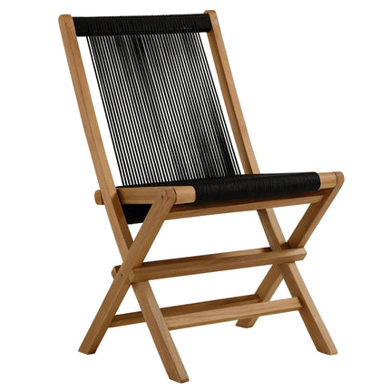 Modway EEI-6938 Vienna 2-Piece Outdoor Patio Teak and Rope Folding Accent Lounge Chair and Ottoman Set Modway