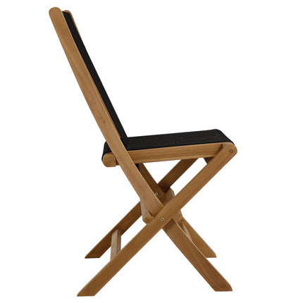 Modway EEI-6807 Vienna Outdoor Patio Teak and Rope Folding Chairs Set of 4 Modway