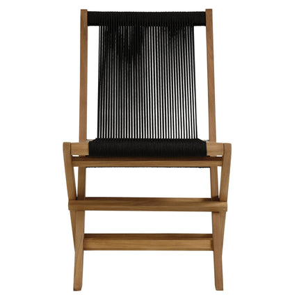 Modway EEI-6932 Vienna 5-Piece Outdoor Patio Teak Wood Dining Set with Rope Folding Chairs Modway