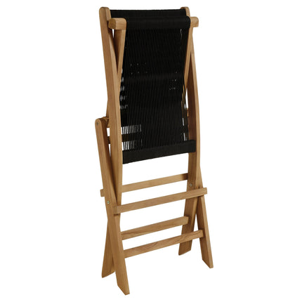 Modway EEI-6807 Vienna Outdoor Patio Teak and Rope Folding Chairs Set of 4 Modway