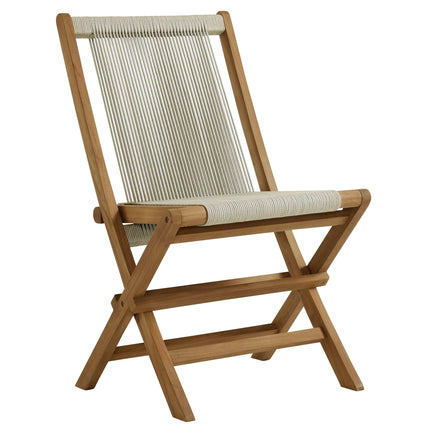 Modway EEI-6938 Vienna 2-Piece Outdoor Patio Teak and Rope Folding Accent Lounge Chair and Ottoman Set Modway