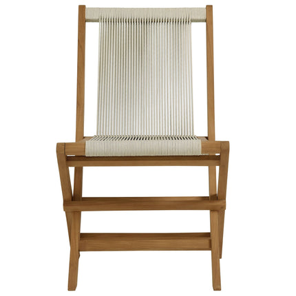 Modway EEI-6932 Vienna 5-Piece Outdoor Patio Teak Wood Dining Set with Rope Folding Chairs Modway