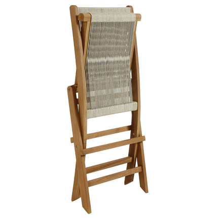Modway EEI-6807 Vienna Outdoor Patio Teak and Rope Folding Chairs Set of 4 Modway
