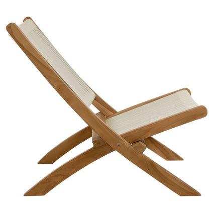 Modway EEI-6808 Vienna Outdoor Patio Teak and Rope Folding Accent Lounge Chair Modway