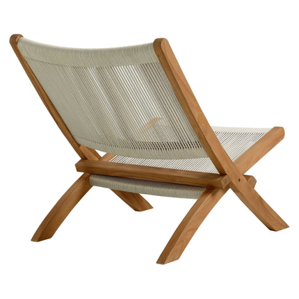 Modway EEI-6808 Vienna Outdoor Patio Teak and Rope Folding Accent Lounge Chair Modway