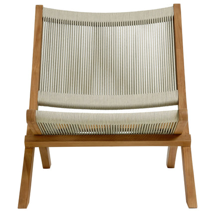 Modway EEI-6808 Vienna Outdoor Patio Teak and Rope Folding Accent Lounge Chair Modway