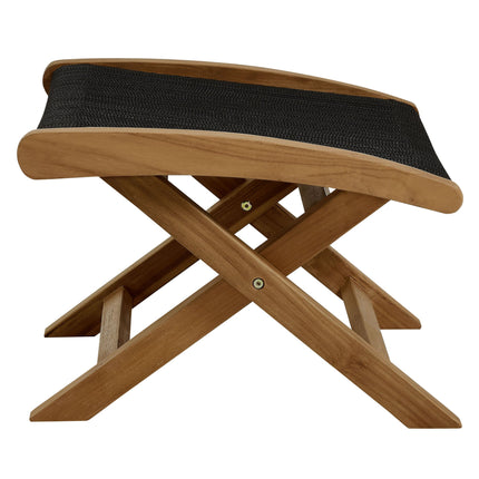 Modway EEI-6938 Vienna 2-Piece Outdoor Patio Teak and Rope Folding Accent Lounge Chair and Ottoman Set Modway