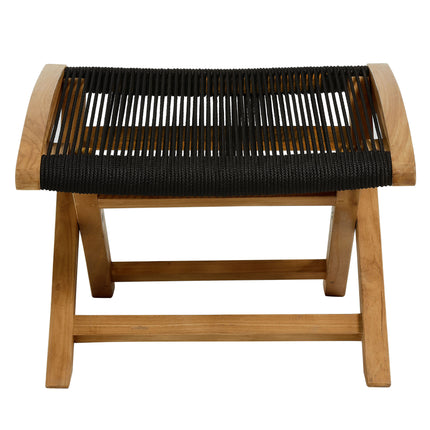 Modway EEI-6809 Vienna Outdoor Patio Teak and Rope Folding Ottoman