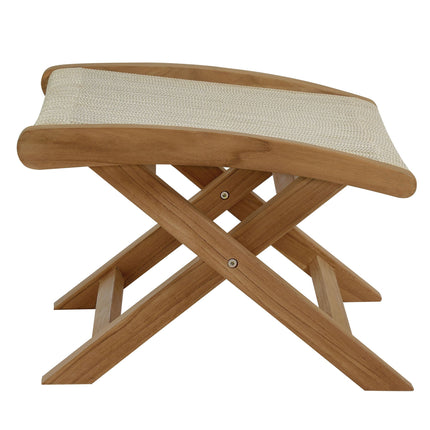 Modway EEI-6938 Vienna 2-Piece Outdoor Patio Teak and Rope Folding Accent Lounge Chair and Ottoman Set Modway