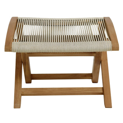 Modway EEI-6938 Vienna 2-Piece Outdoor Patio Teak and Rope Folding Accent Lounge Chair and Ottoman Set Modway