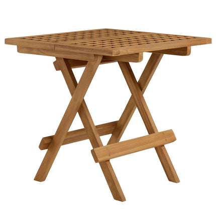 Modway EEI-6937 Vienna 3-Piece Outdoor Patio Teak and Rope Folding Lounge Chairs and Side Table Modway