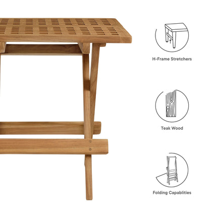 Modway EEI-6810 Vienna Outdoor Patio Teak Wood Side Table Modway