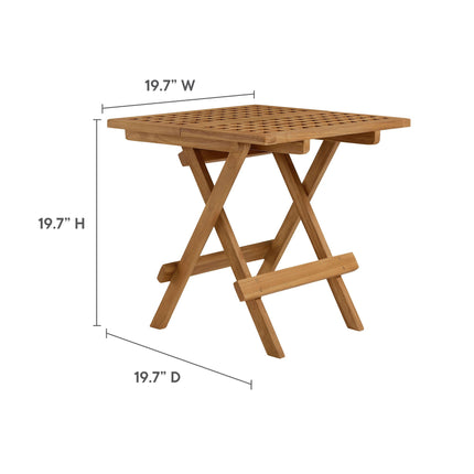 Modway EEI-6810 Vienna Outdoor Patio Teak Wood Side Table Modway