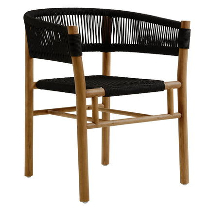 Modway EEI-6930 Vienna 7-Piece Outdoor Patio Teak and Rope Dining Set with Curved-Back Armchairs Modway
